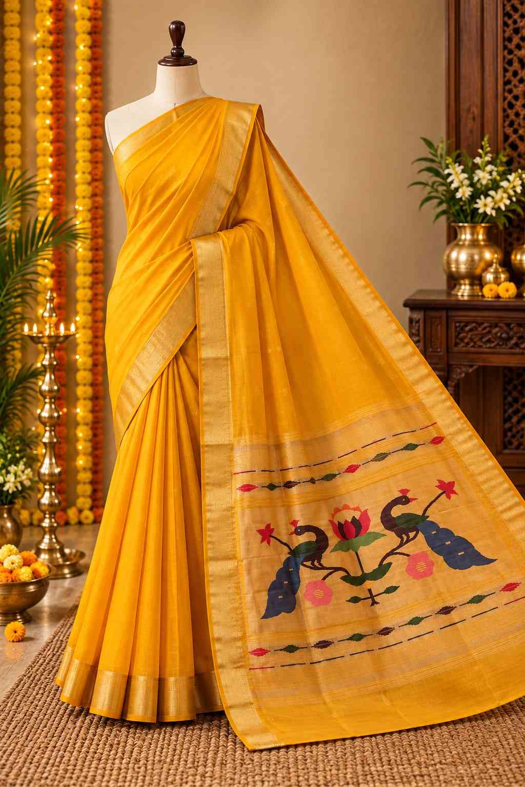 Handloom Cotton Paithani